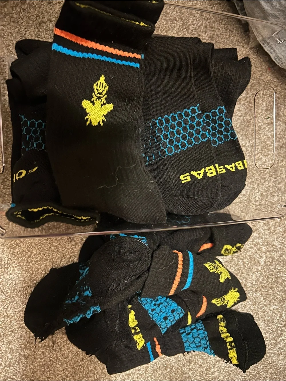 Bombas Lot of 12 NWOT or used once crew socks size small